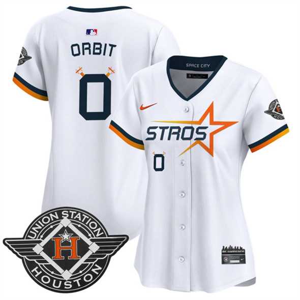 Womens Houston Astros #0 Orbit White 2025 City Connect Limited Stitched Jersey Dzhi->mlb womens jerseys->MLB Jersey